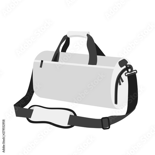 Sport white simple bag. Activity training backpack in white color. Clear flat mockup design style. vector illustration