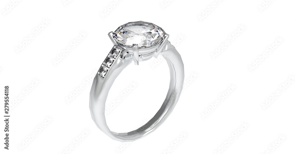 Jewelry Ring isolated on White 3D Rendering Jewelry Ring isolated on White 3D Rendering