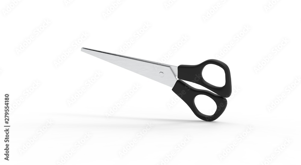 Scissors 3D Rendering on White Background Scissors 3D Rendering on White Background
