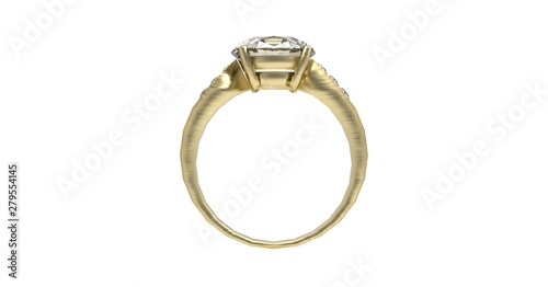 Jewelry Ring isolated on White 3D Rendering