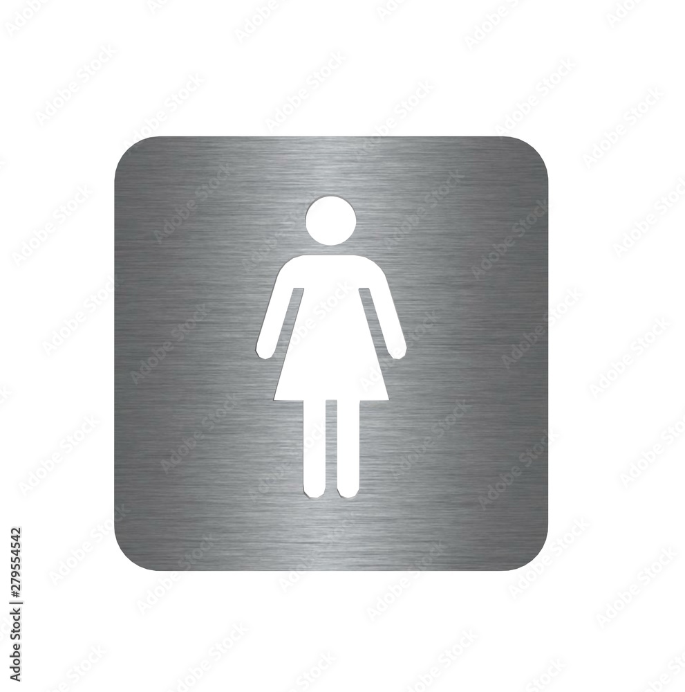 Toilet sign Metal 3D Rendering Toilet sign Metal 3D Rendering