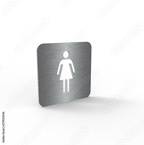 Toilet sign Metal 3D Rendering