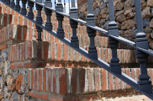 brick wall staircase