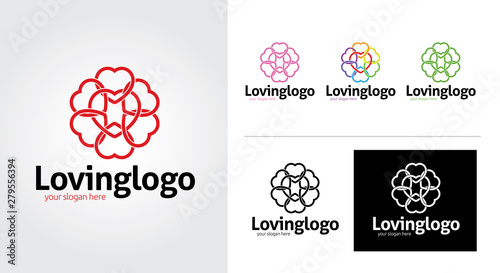 Love creative and minimalist logo template Set