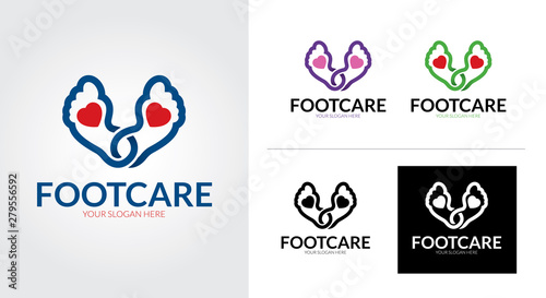 Foot care creative and minimalist logo template Set