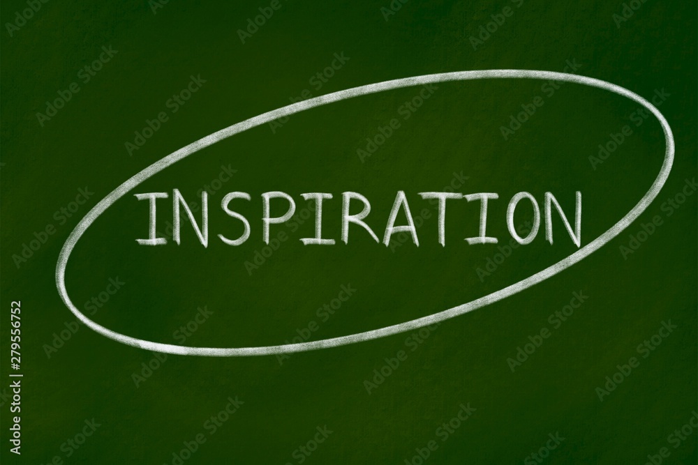 Inspiration background concept on green chalkboard Inspiration background concept on green chalkboard
