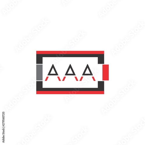 AAA Battery logo design vector