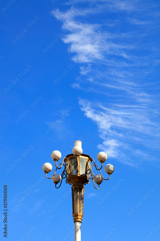 street lamp under the blue sky street lamp under the blue sky