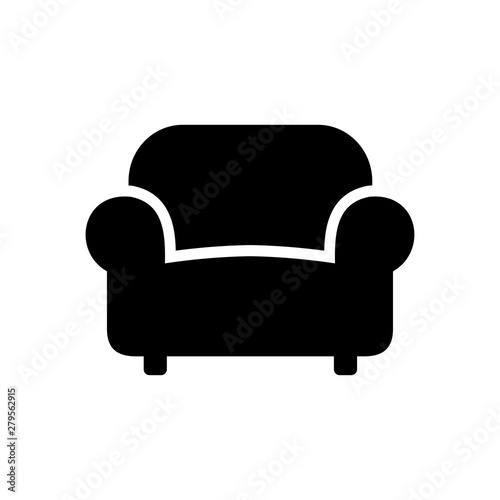 icon, couch, sofa, vector, illustration, furniture, symbol, style, isolated