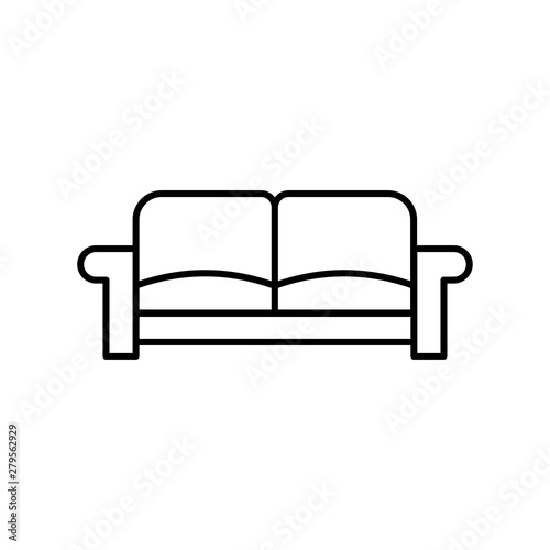 icon, couch, sofa, vector, illustration, furniture, symbol, style, isolated