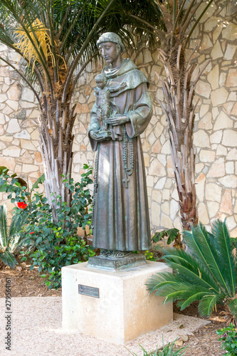 Canvas Print Bronze statue of Saint Anthony, Patron Saint of San Antonio, Texas