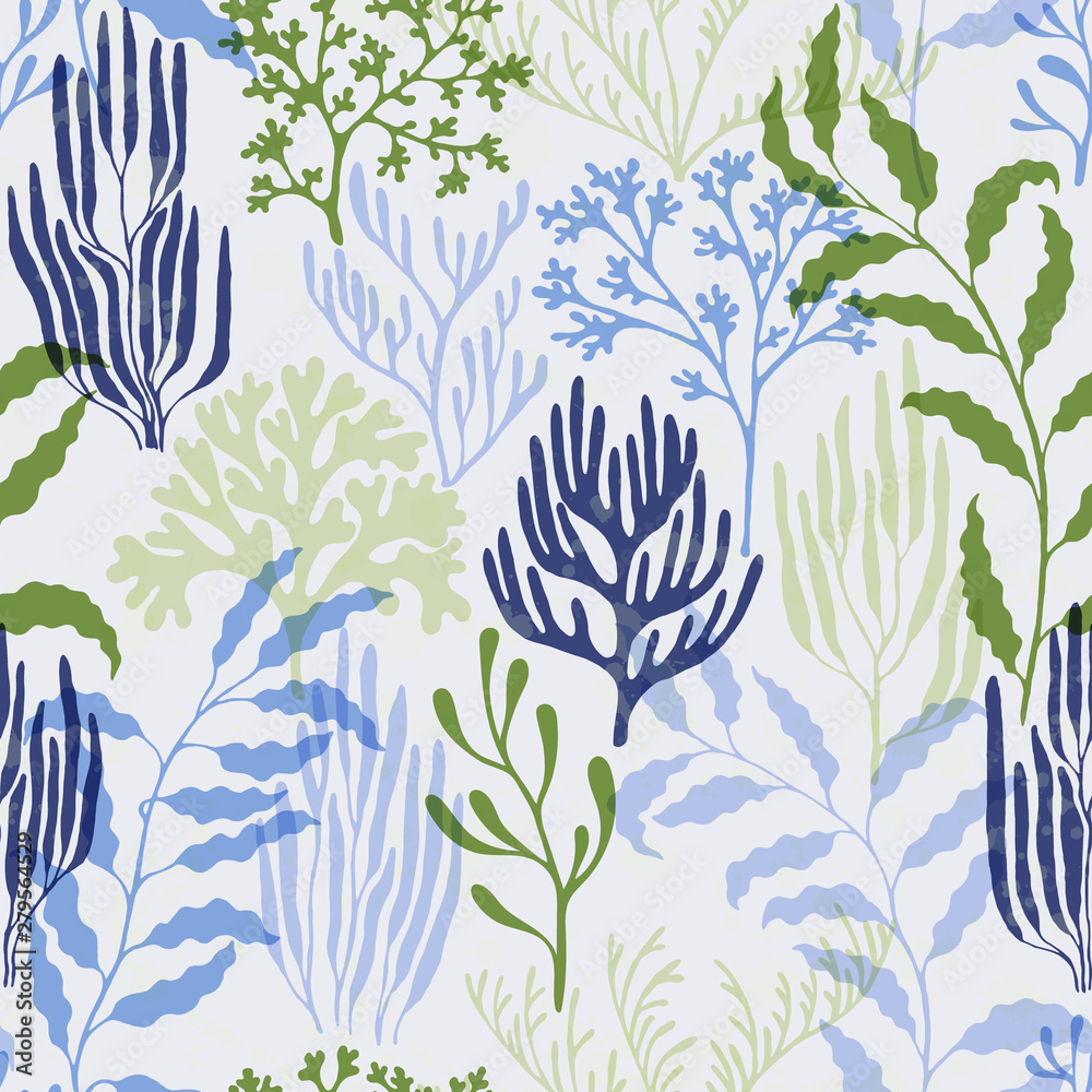 Australian Corals Patterns Coral reef seamless pattern., Australian staghorn and pillar corals ...