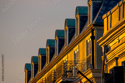 Row of Gable Windows in Golden Light
