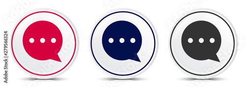 Comment icon crystal flat round button set illustration design