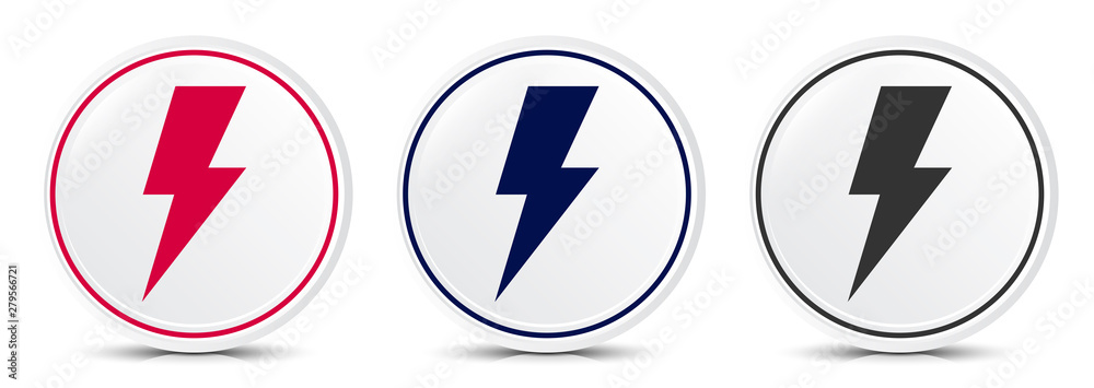 Electricity icon crystal flat round button set illustration design Electricity icon crystal flat round button set illustration design
