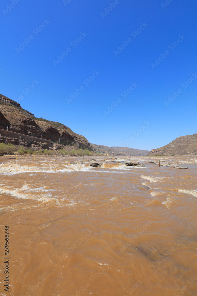 Natural Scenery of Hukou Waterfall in China