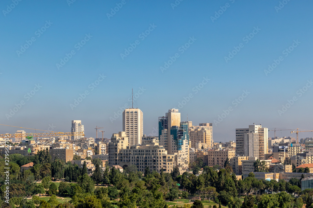 Downtown Jerusalem Skyline in the Summer