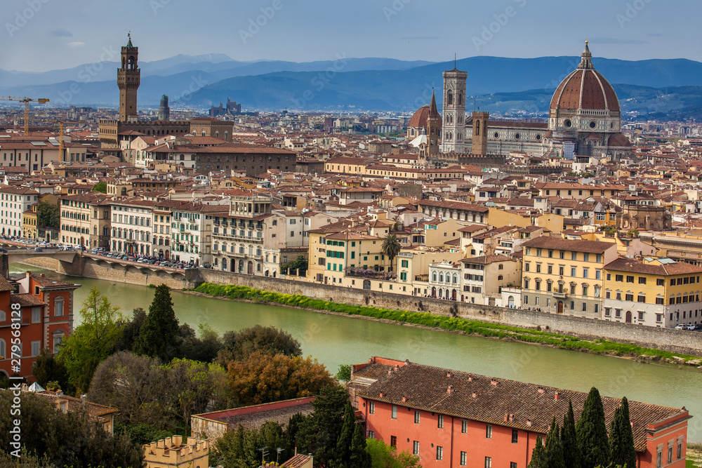 View of the beautiful city of Florence from Michelangelo Square View of the beautiful city of Florence from Michelangelo Square