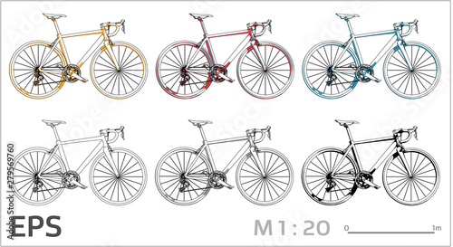 cycle vector icons set for architectural drawing and illustration