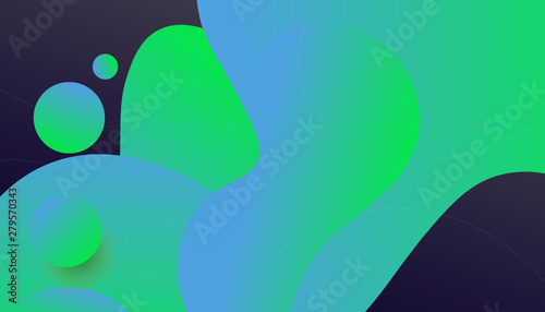 Diseño abstracto con formas geométricas y orgánicas, colores neón, brillantes y llamativos. Ilustración minimalista con degradados de colores y formas simples para fondos de presentación.