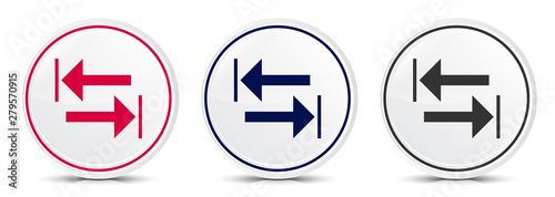 Transfer arrow icon crystal flat round button set illustration design