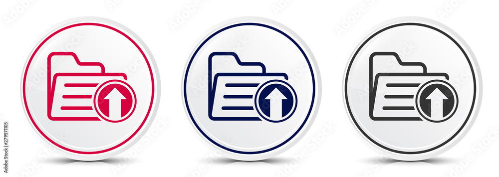 Upload files icon crystal flat round button set illustration design Upload files icon crystal flat round button set illustration design