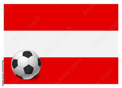 Austria flag and soccer ball