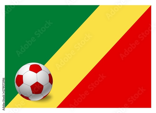 Congo flag and soccer ball