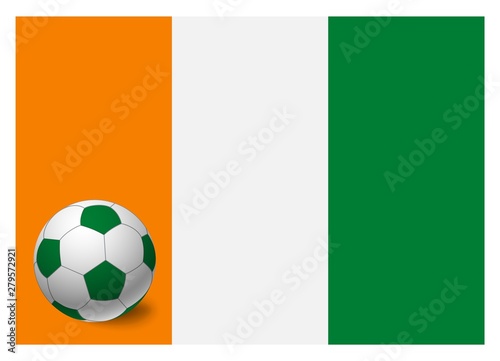 cote d ivoire - Ivory Coast flag and soccer ball