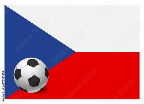 Czech Republic flag and soccer ball