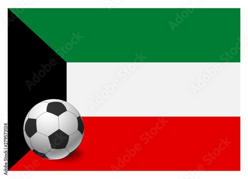 kuwait flag and soccer ball