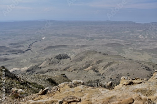 View Toward Azerbaijan from the Top of Mount Gareja  Georgia