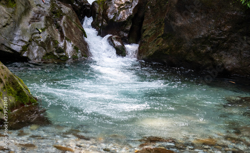 Mountain springs and waterfalls in Emei Mountain  Sichuan Province  China