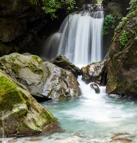 Mountain springs and waterfalls in Emei Mountain  Sichuan Province  China