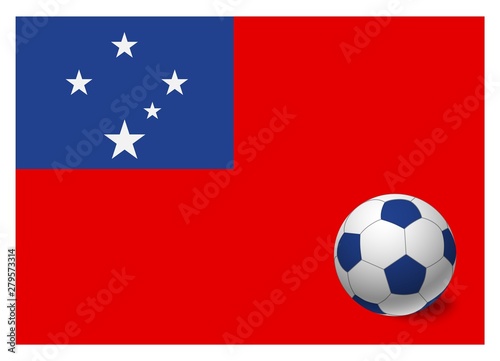 Samoa flag and soccer ball