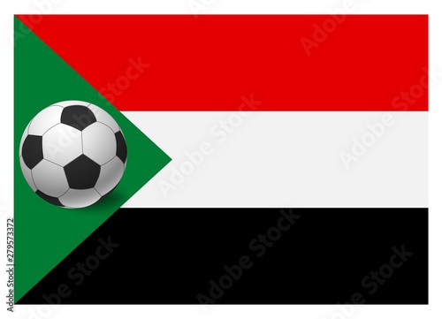 sudan flag and soccer ball