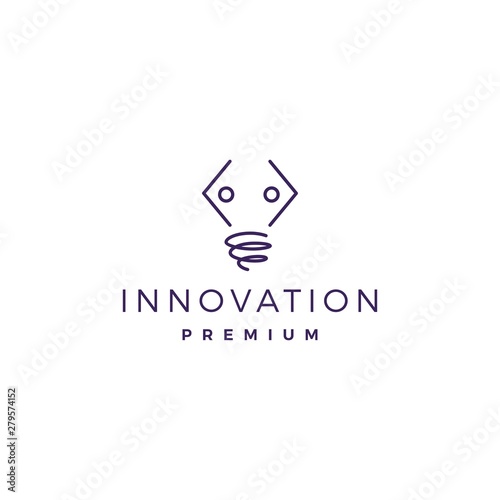code people bulb idea think creative logo vector icon illustration