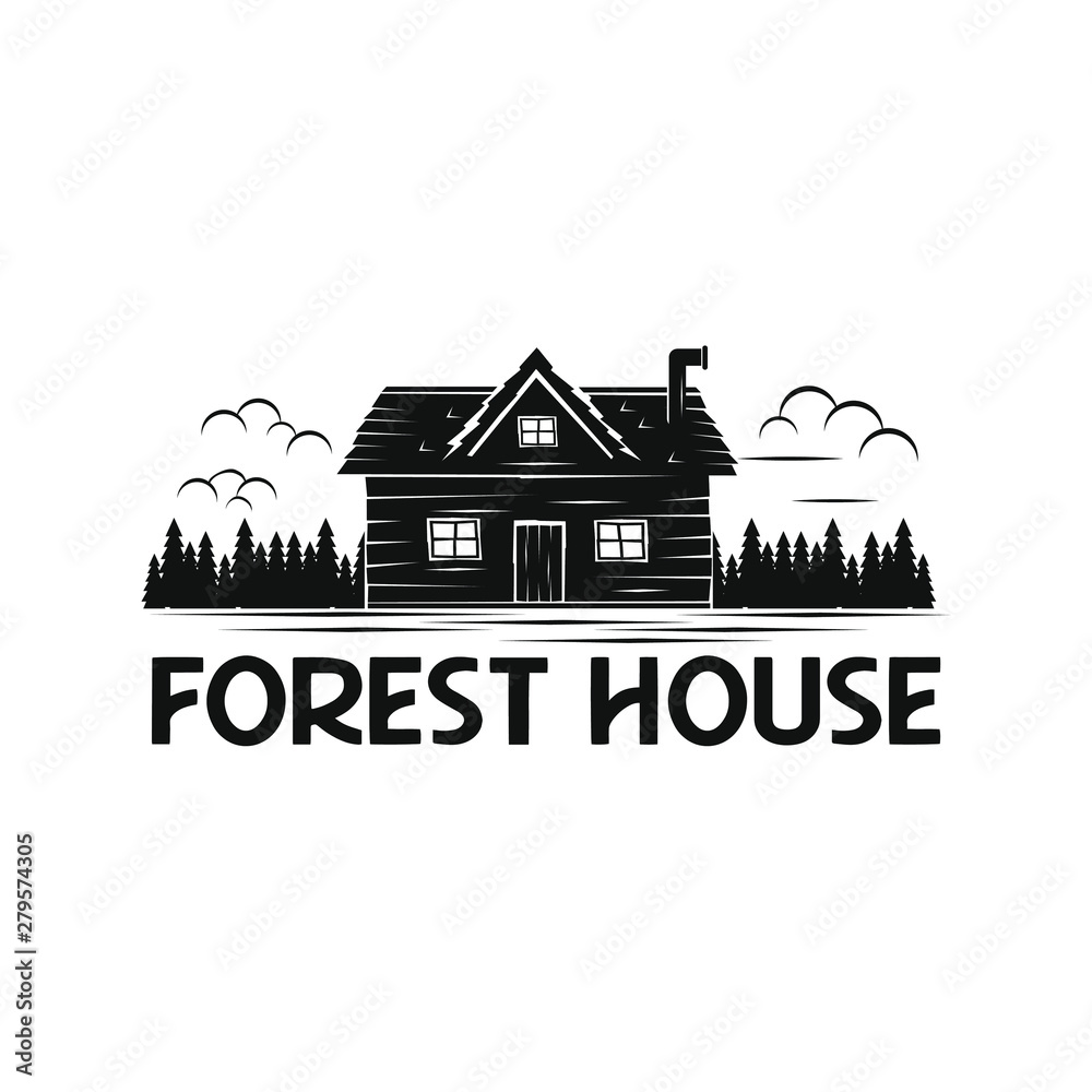 Fototapeta premium Black Forest House Logo Vector