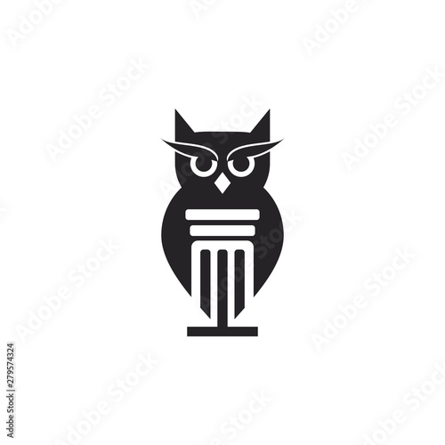 owl law firm logo icon vector template