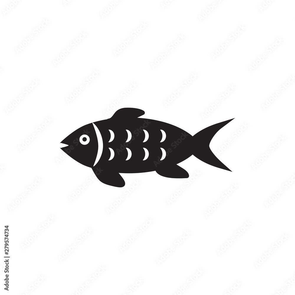 fish icon flat design collection