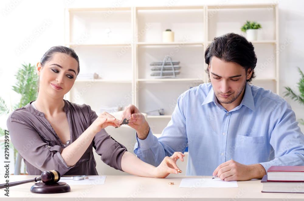 Young family in marriage divorce concept Young family in marriage divorce concept
