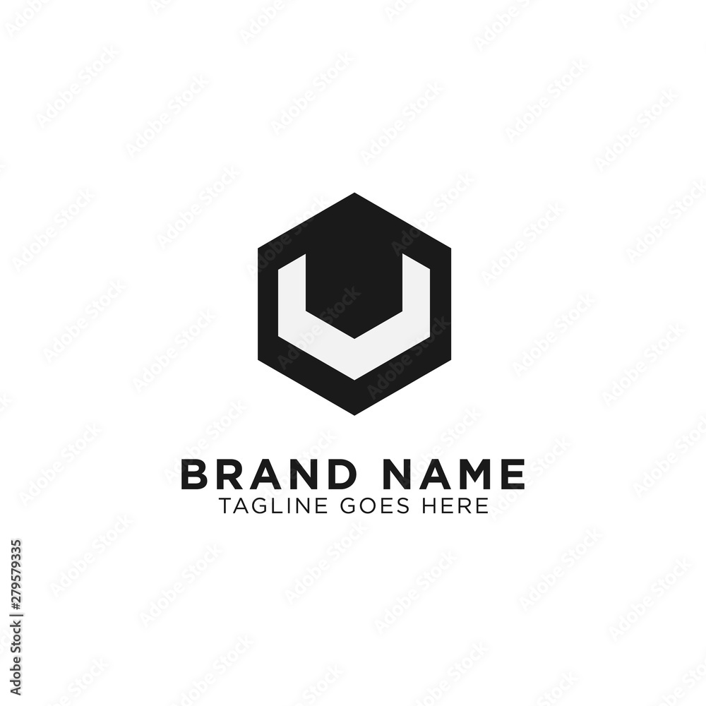 Initial V Hexagon Logo Design Initial V Hexagon Logo Design