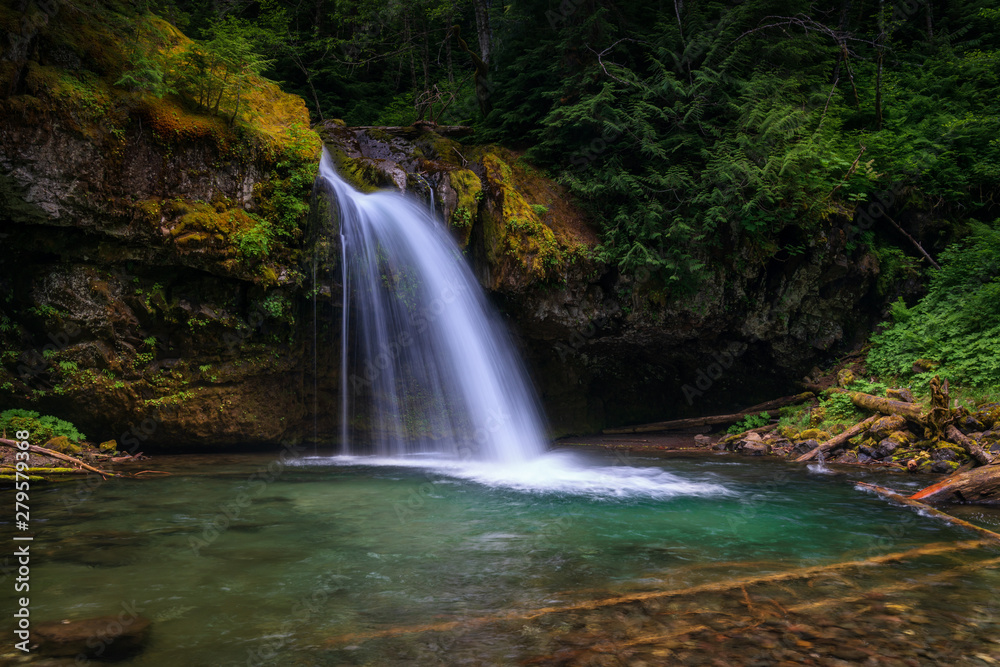 Iron Creek Falls In Pacific Northwest United States