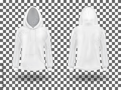 Set of white hooded sweatshirt.
