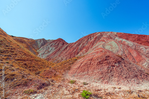 Amazing beautiful slopes of red mountains