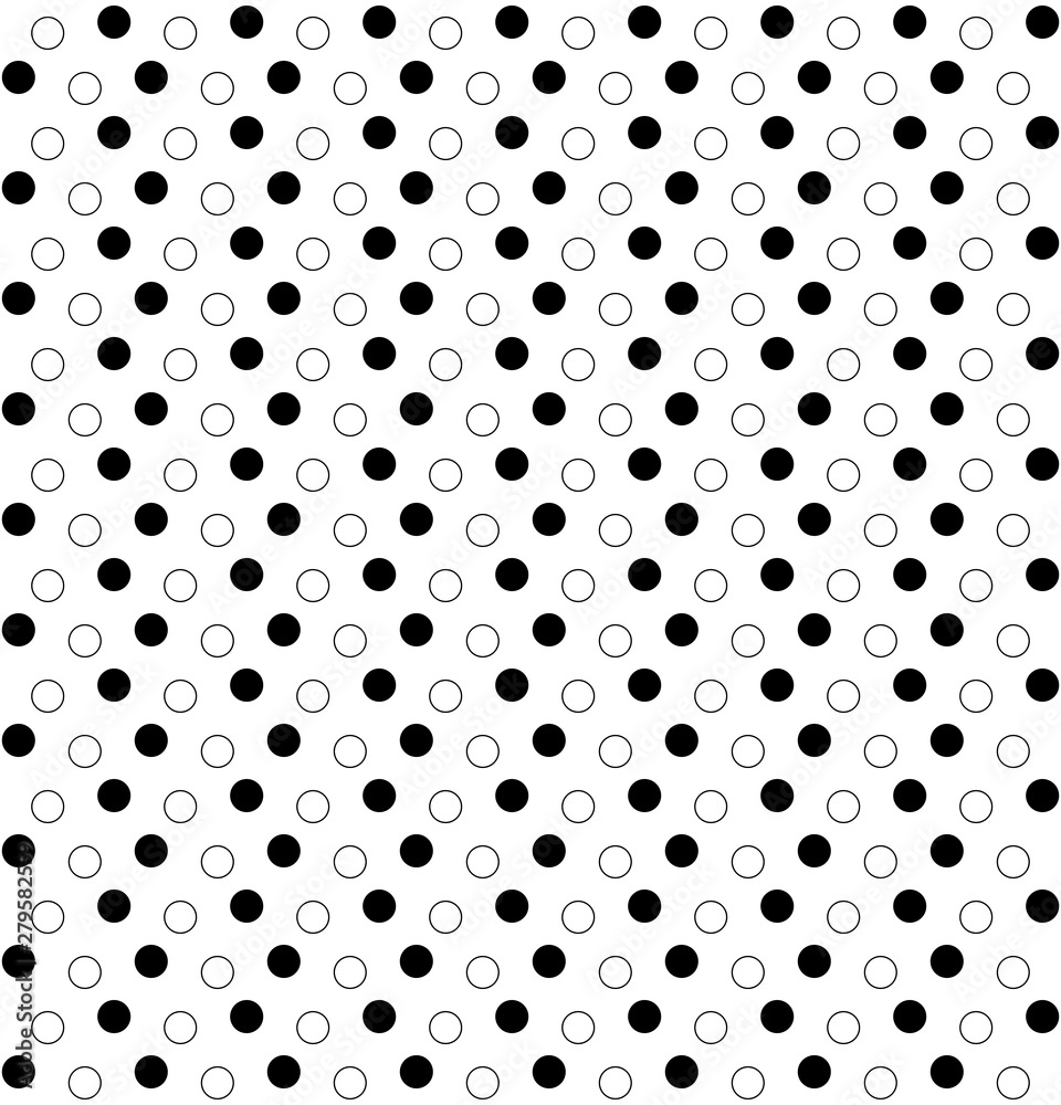 circle geometric shapes. vector seamless pattern. simple black and white repetitive background. textile paint. fabric swatch. wrapping paper. continuous print. monochrome circles