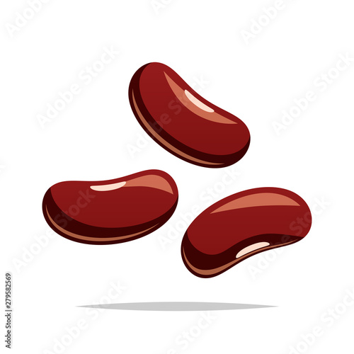 Red beans vector isolated illustration photo