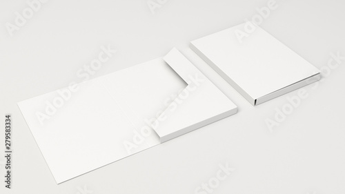 Mockup of blank white cardboard folder