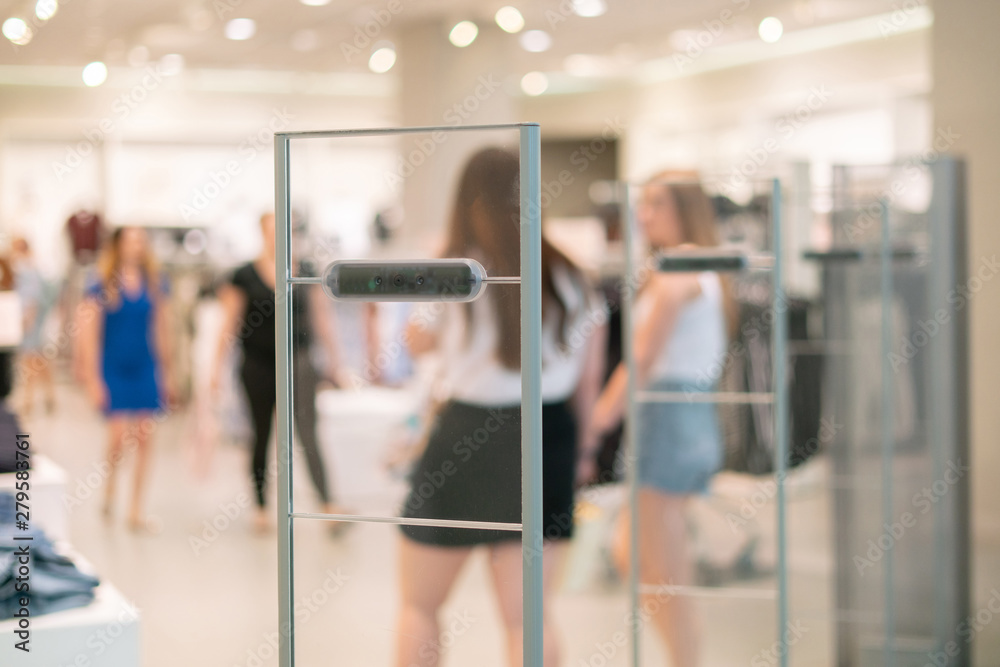 store anti-theft system signalisation alarm, scanner entrance gate Photos |  Adobe Stock