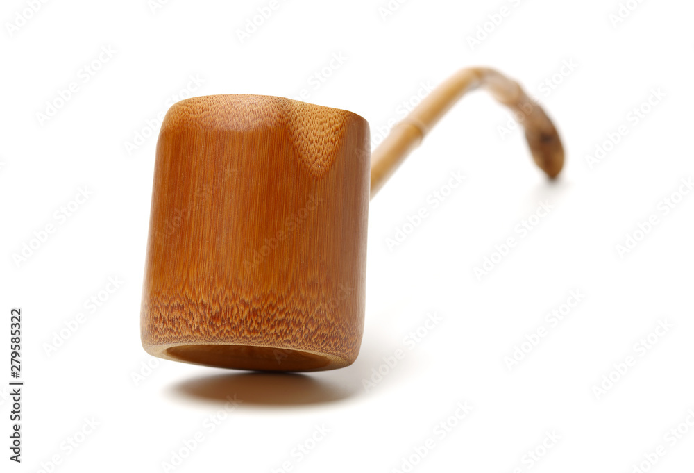 Obraz premium The bamboo dipper of Tea Ceremony on white background